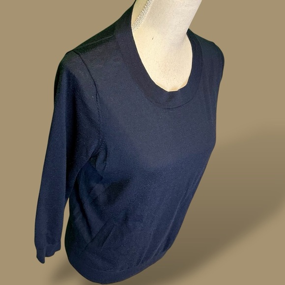 Boden Navy Blue 100% Wool Crewneck Pullover Sweater Size 10 - Picture 10 of 11